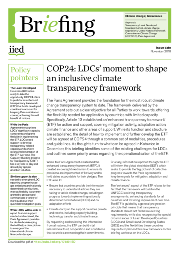 IIED_LDCs Moment to Shape Transparency_2018
