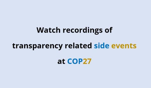 recordings of side events COP27