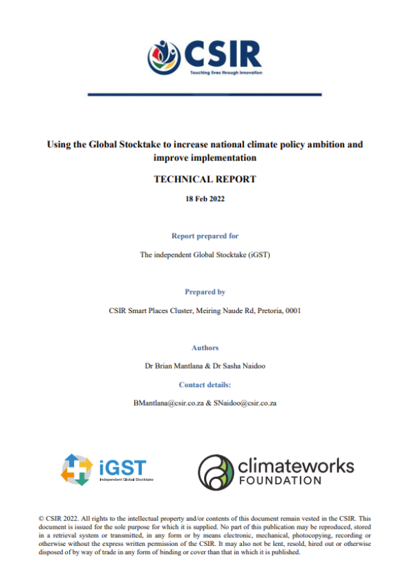 Using the Global Stocktake to increase national climate policy ambition and  improve implementation