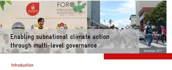 Enabling subnational climate action through multi-level governance