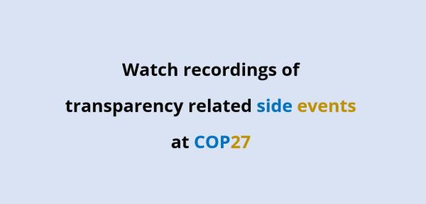 recordings of side events COP27